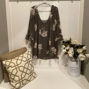 Women’s Beige and Pink Floral Mini Dress